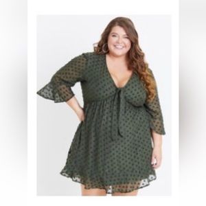 Dark Green Tie front Arula Dress Size 22-24